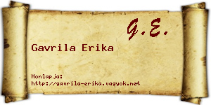 Gavrila Erika névjegykártya